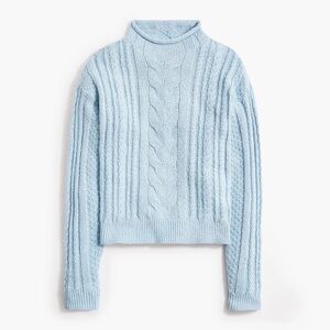 J. Crew Factory Light Blue Cable Knit Sweater